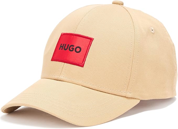HUGO, Gorra de algodón con logotipo cuadrado, beige Brownstone, PCE.