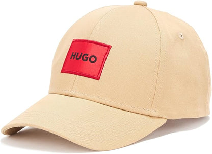 HUGO, Gorra de algodón con logotipo cuadrado, beige Brownstone, PCE.