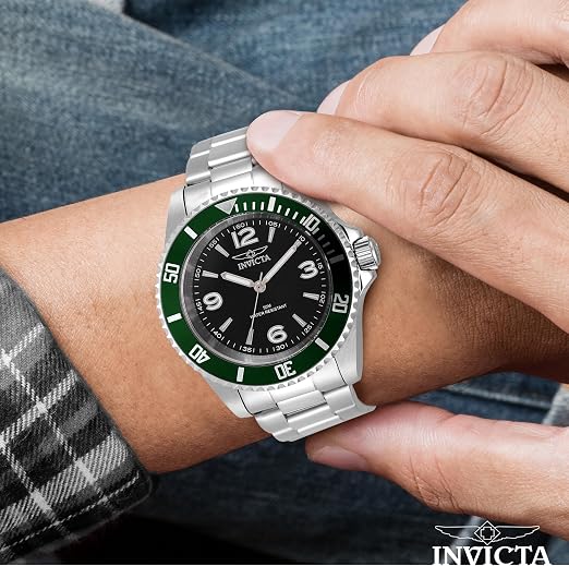 Invicta Especialidad Hombres 1.575 in Acero Inoxidable Acero Negro Dial PC21J Cuarzo