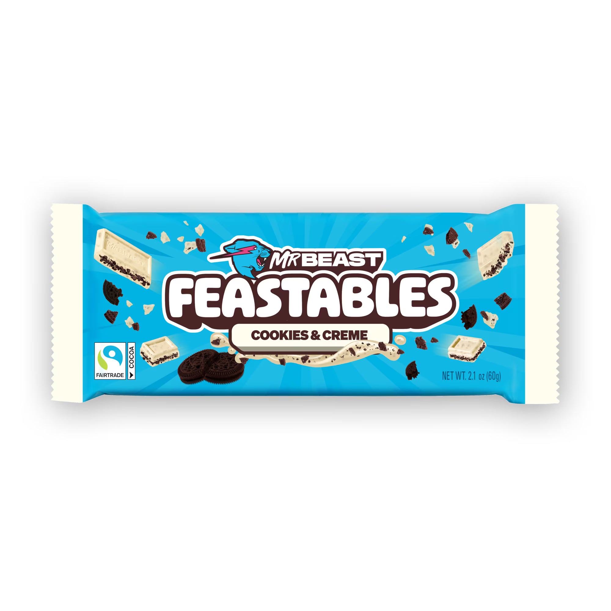 Feastables Mr Beast Barra de Chocolate Blanco con Galletas y Crema