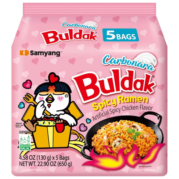 Samyang Buldak Carbonara Fideos Ramen Instantáneos de Pollo Picante